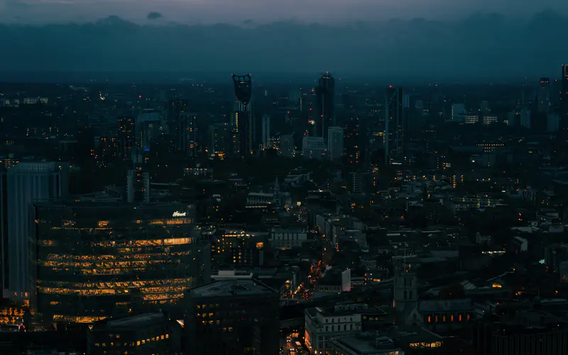 Aerial view of London's diverse commercial property