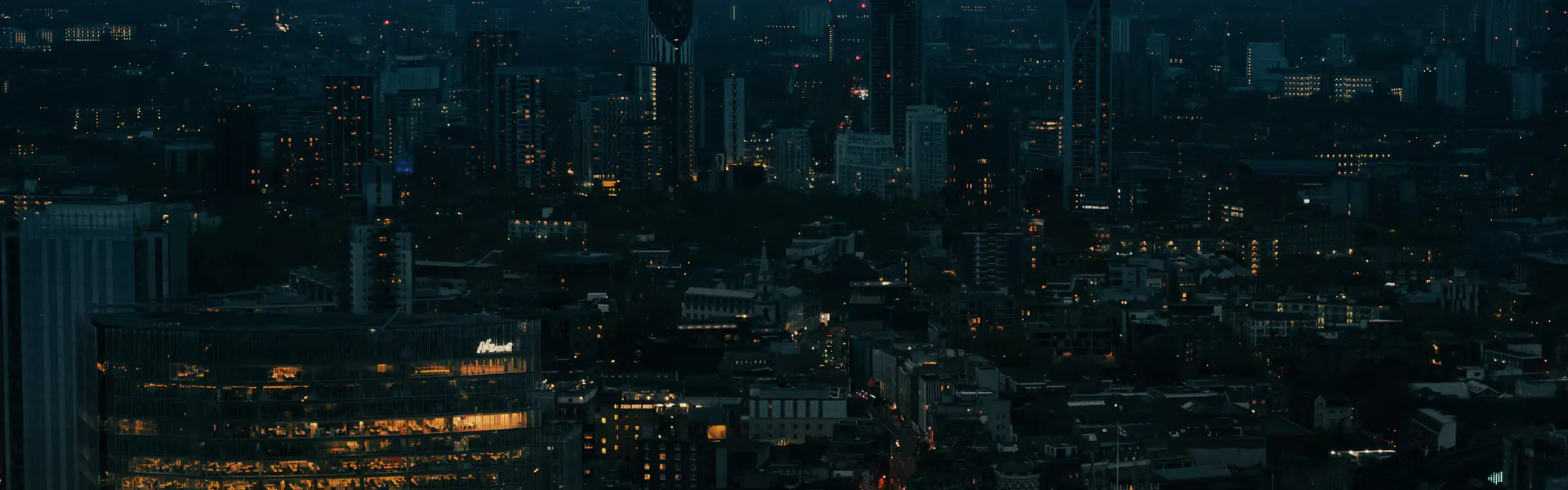Aerial view of London's diverse commercial property